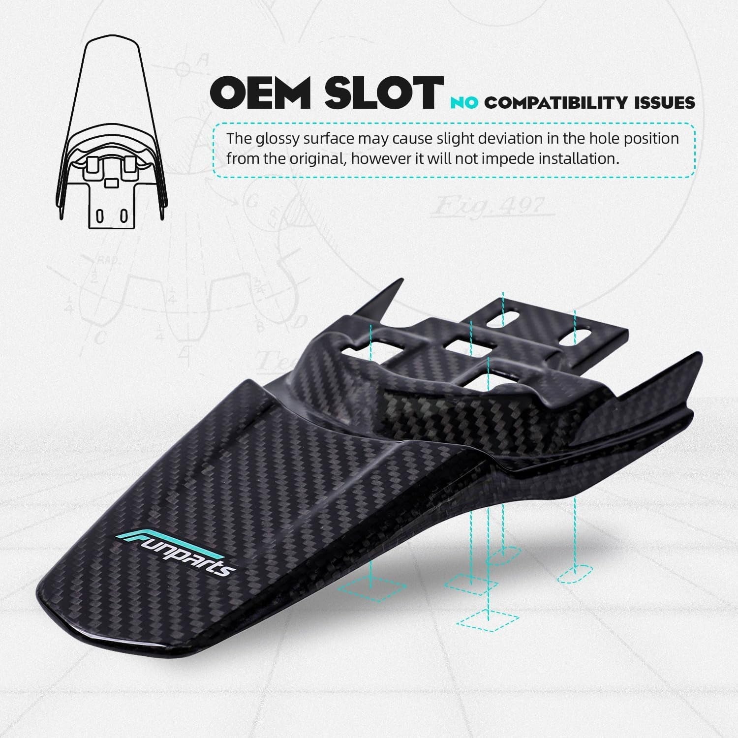 Sur Ron Rear Fender,Carbon Fiber Motorcycle Fender Mud Guard for Surron Sur Ron Light Bee X/S Segway X260 X160 Electric Dirt Bike