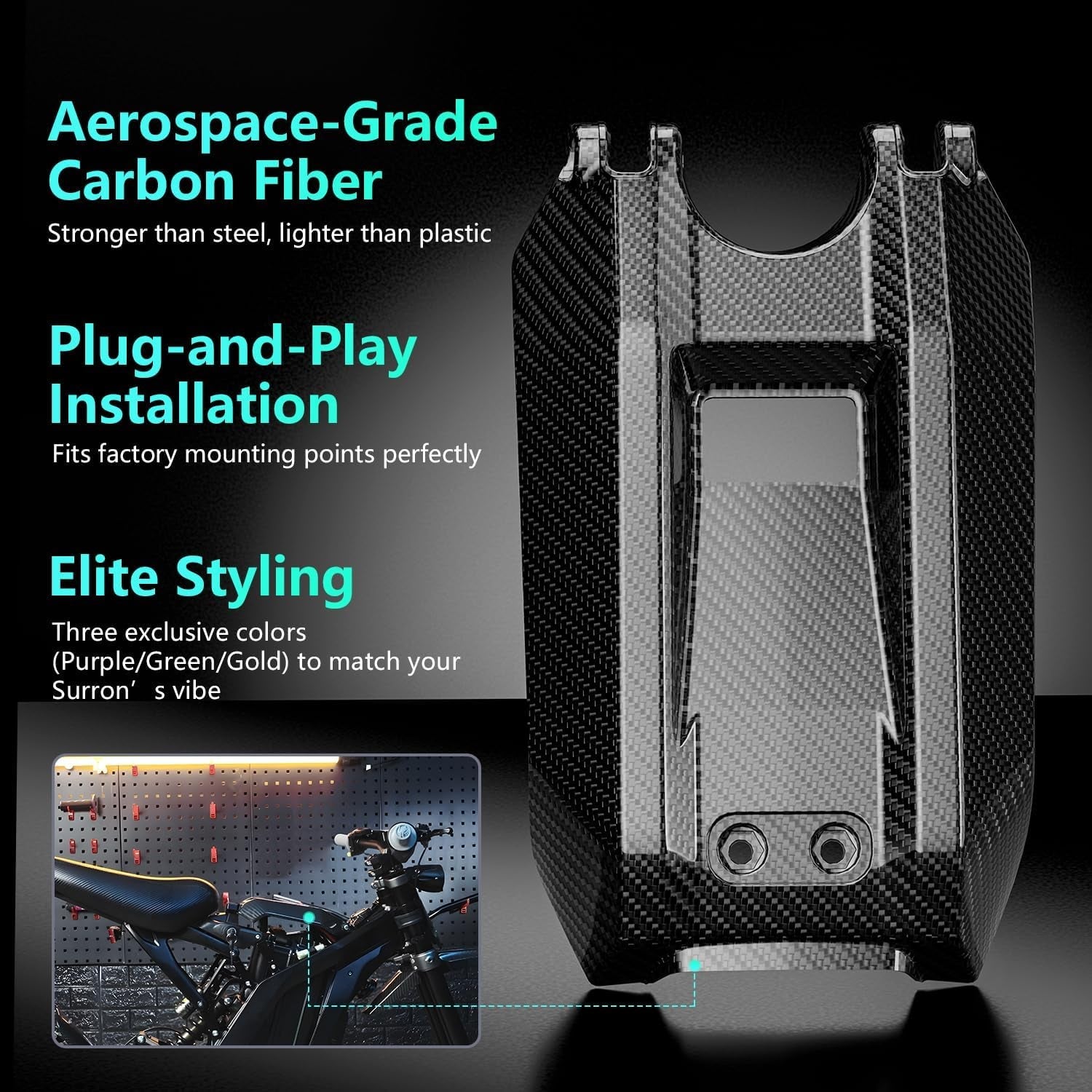 Carbon Fiber Surron Battery Lid (REAL)